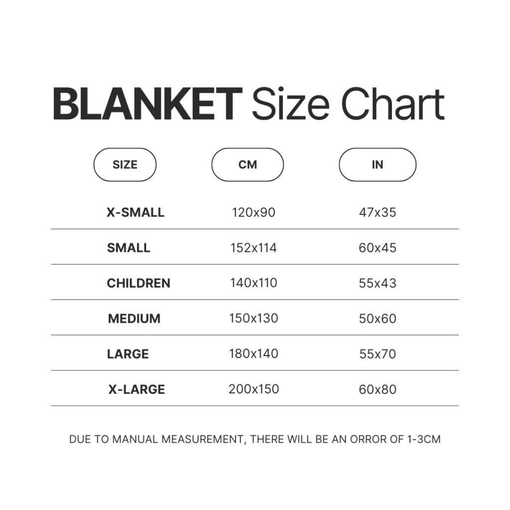 Blanket Size Chart - Chihuahua Stuff