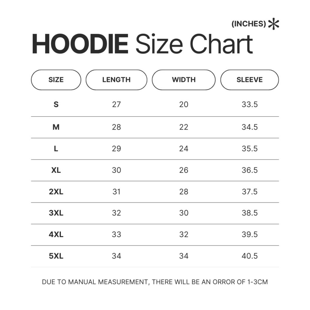 Hoodie Size Chart - Chihuahua Stuff