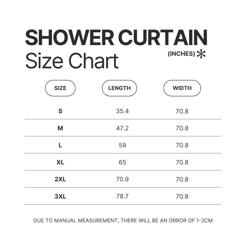 Shower Curtain Size Chart - Chihuahua Stuff