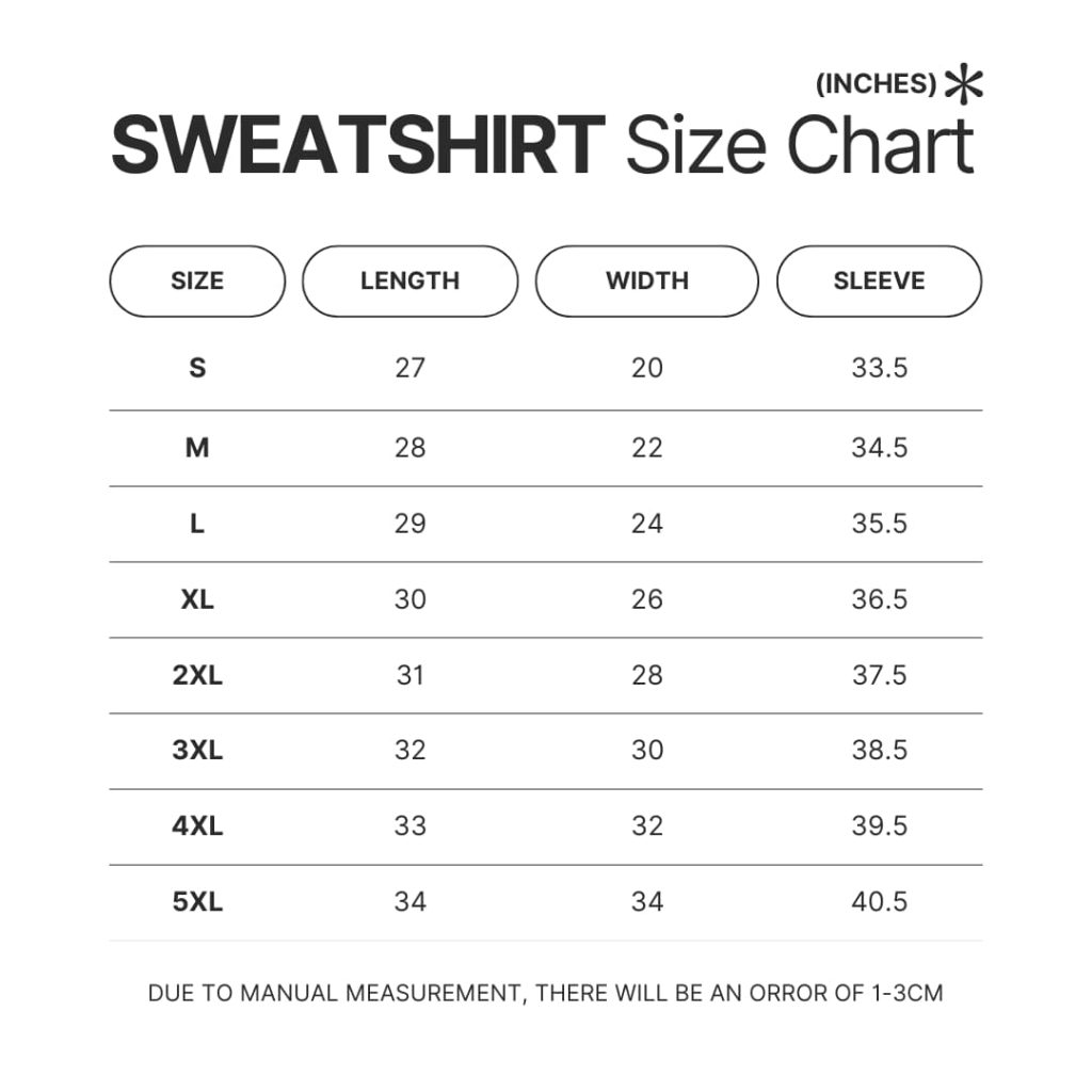 Sweatshirt Size Chart - Chihuahua Stuff