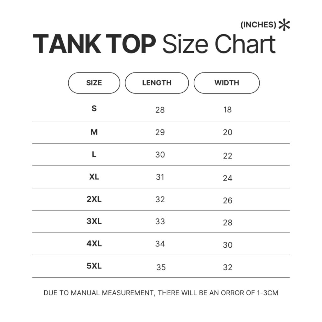 Tank Top Size Chart - Chihuahua Stuff