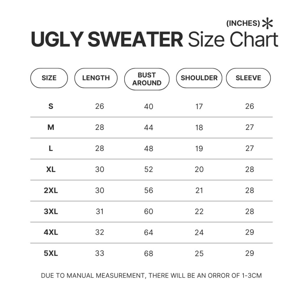 Ugly Sweater Size Chart - Chihuahua Stuff