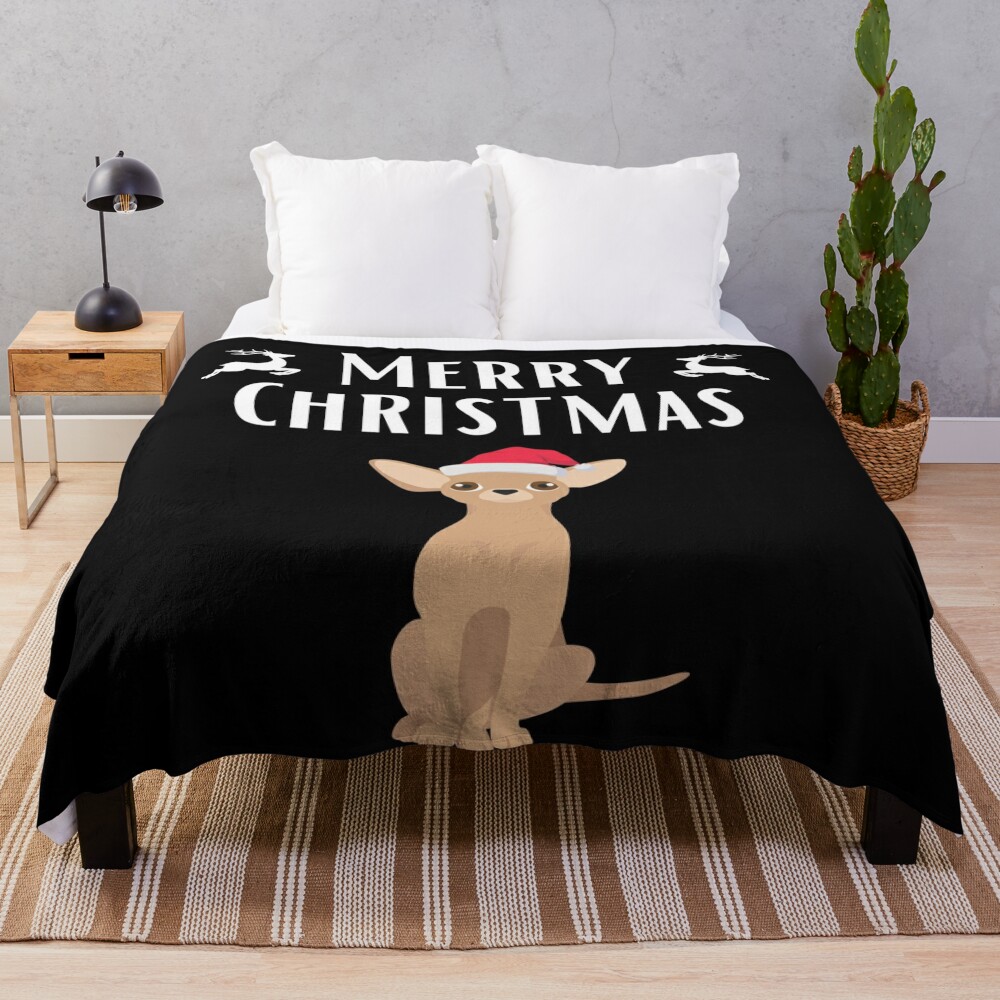 Chihuahua Christmas Quote Throw Blanket