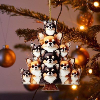 Chihuahua Christmas Tree 2024 Ornament