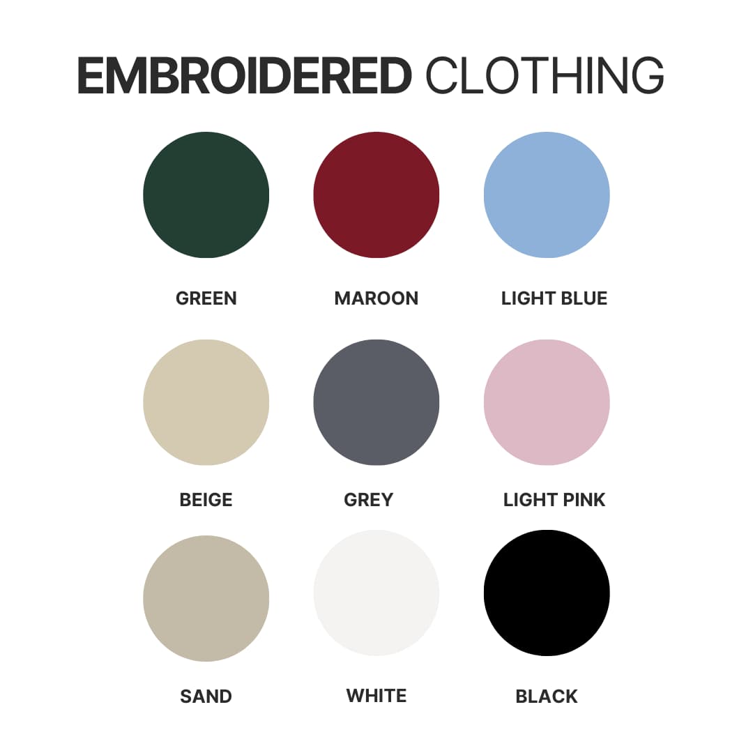 Embroidered clothing color chart 4 - Chihuahua Stuff