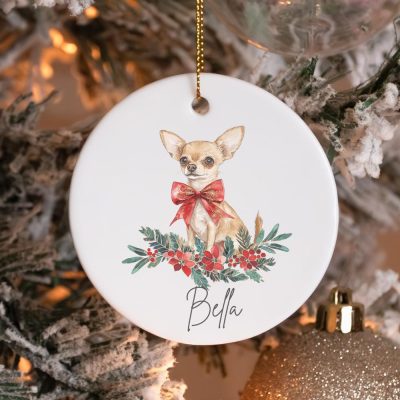 Personalized Chihuahua Dog Christmas Ornament